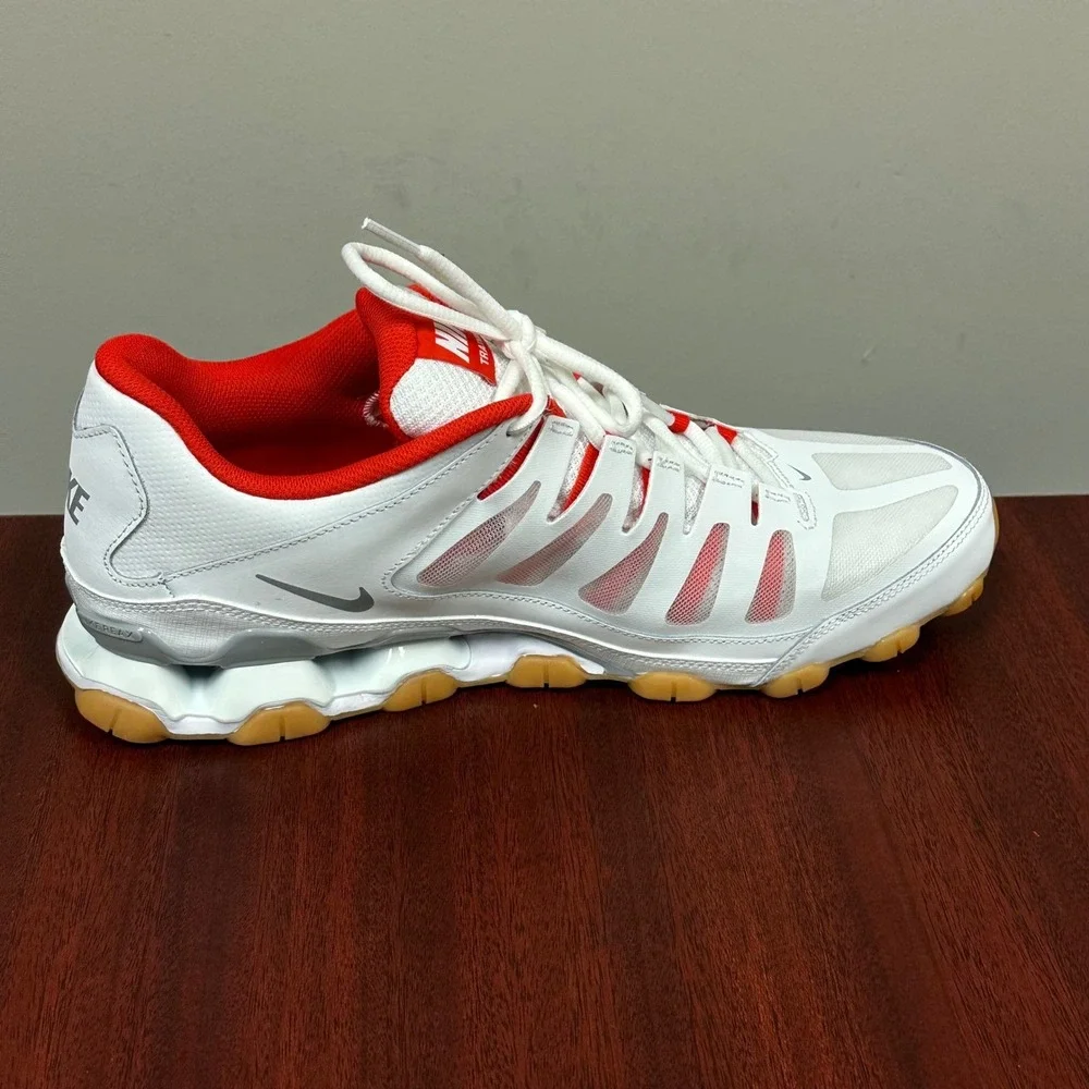 Nike Reax 8 TR Mesh Training Shoes Mens 12 White Wolf Gym Athletic Sport NEW